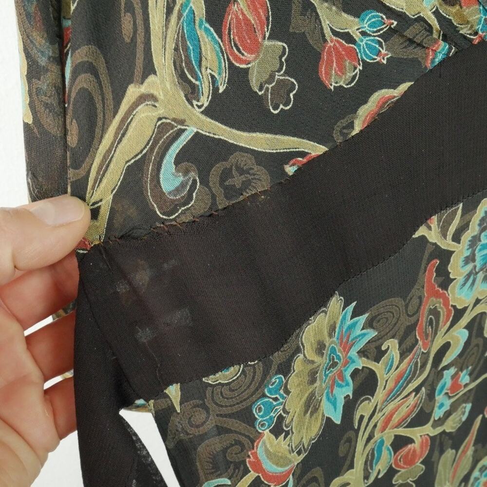 Vintage Y2K Babydoll Dress Sheer Chiffon Fairy‎ Floral 14 Feminine Ethereal Midi - Picture 5 of 12